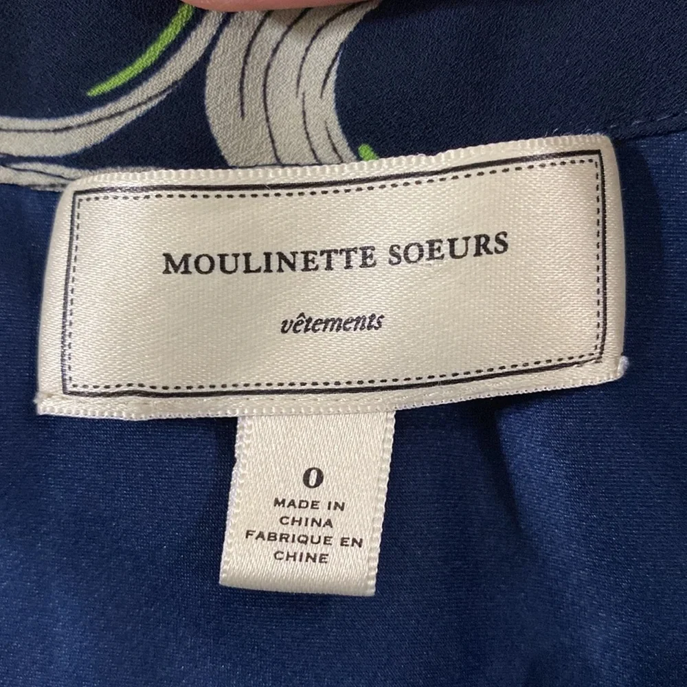 Moulinette Soeurs Anthropologie ellipse print mod style keyhole neck dress sz 0 - Picture 9 of 13
